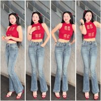 [98-100cm] Quần jean nữ ống loe 2n túi con NM Jeans, chất co giãn, đủ size từ 40kg đến 75kg, có 2 màu - Pants, Women