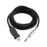 9.8ft Guitar Bass 6.5mm Jack To USB Link Connection Instrument Cable Adapter