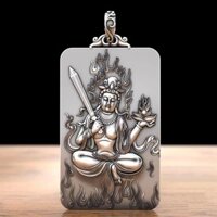 99 Sterling Bạc Thanh Kiếm Manjusri Bồ Tát Thỏ Mặt Dây Chuyền Nam Bùa Hộ Mệnh Thái Bạc