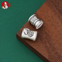990 Bạc Nguyên Chất Tre Cao Cấp Rời Hạt Vòng Cổ Charm Sterling Bạc Tre Hạt Vòng Tay diy Trang Sức Hạt Phụ Kiện
