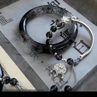 9926 Người Bộ Sưu Tập Phong Cách Trung Quốc Tranh Mực Chuyển Đổi Vòng Tay Mờ Độc Đáo Retro Tính Khí Niche Phù Hợp Với Vòng Tay An Toàn 25.3.15