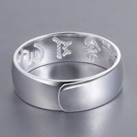 999 Bạc Bóng Bên Trong Sáu Xương Rồng Nhẫn Nam 999 Bạc Nguyên Chất Nam Độc Đáo Sống Miệng Đơn Giản Hợp Thời Trang Tùy Chỉnh Chữ 1.04