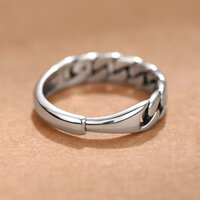 999 Bạc Nguyên Chất Xoắn Dây Xích Nhẫn Nam Nữ Thời Trang Ánh Sáng Sang Trọng Dây Xích Chỉ Số Nhẫn Ngón Tay Quà Tặng Ngày Lễ Tình Nhân