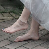 999 Sterling Bạc Vòng Chân Tỏi Bề Mặt Mịn Chắc Chắn Mở Đầu Nữ Trưởng Thành Handmade Tùy Chỉnh Phong Cách Dân Tộc Có Thể Treo Chuông Vòng Chân20250328