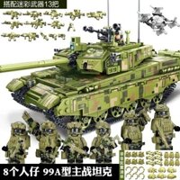 99A khối xây dựng xe tăng xếp hình khó khăn Đồ chơi lắp ráp khổng lồ xe bọc thép cậu bé tên lửa Dongfeng quân sự