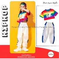 [9Baby] Bộ bé gái, áo thun 7 sắc cầu vồng, quần jogger dù nhập Đài cao cấp, Top1Kids_201745_sg2
