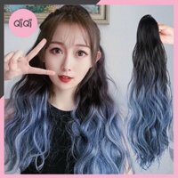 [9Baby] Tóc giả cột đuôi ngựa, Tóc giả ngoặm đuôi nhuộm Ombre đen xanh korea Top1Kids - top1wow_083992