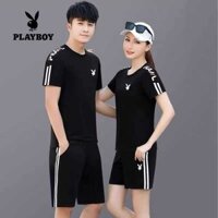 9C Playboy Thể Thao Phù Hợp Với Người Đàn Ông Mùa Hè Bông Ngắn Tay Quần Mỏng Phụ Nữ Thường Xuyên