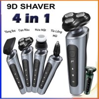 9D Shaver - Máy Cạo Râu 4in1 Tặng Kèm 6 Phụ Kiện Cao Cấp ,cắt tóc,cạo râu,tỉa lông mũi ,massage mặt