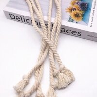 9mm Dây buộc rèm dày, dây bện ba sợi, dây cotton gai, trang trí cửa sổ hiện đại đơn giản màu trắng, dây buộc màu trắng đồng nhất, trang trí treo tua rua
