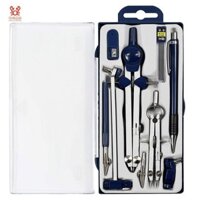 9pc Hình Học Bộ Kim Loại La Bàn Hình Học Công Cụ Chính Xác Cho Học Sinh, Công Cụ Vẽ Hình Tròn Và Bộ Dụng Cụ Soạn Thảo Kiến Trúc