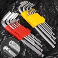 9Pcs Torx Sao Cờ Lê Bộ Dụng Cụ Thiết Lập Allen Phím Hình Lục Giác đầu lục giác Cờ Lê Bộ Khóa Đầu Kép L Loại Sao Tua Vít dụng cụ sửa chữa thủ công Công Cụ