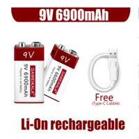 9V Pin 6900mAh Lithium-Ion Có Thể Sạc Lại Pin Type-C Pin 9v USB Pin Lithium Được Sử Dụng Cho