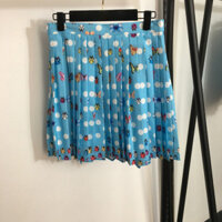 9WA4 VER-SACEAAA 2024Summer Elegant New Women's LADYBIRD Butterflies and Polka Dots Printed Pleated Short Skirt