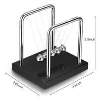 (9x7,6x9cm) Đồ chơi con lắc Newton khung thép, đế gỗ để bàn trang trí GVS1