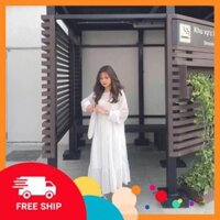 ⚡️ 𝐅𝐑𝐄𝐄 𝐒𝐇𝐈𝐏 ⚡️  Đầm Midi Nữ 🦋 Váy Tiểu Thư Dáng Dài Viền Tâng 2 Màu 🦋