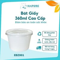 🍽️ [100 Cái] Bát Giấy 360ml Kèm Nắp PP – Tiện Lợi, An Toàn & Thân Thiện Môi Trường 🌿