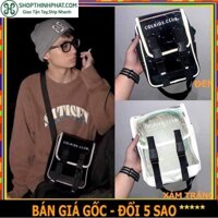 ❤️ ẢNH THẬT ❤️ Túi Phản Quang Mini Bag, TÚI ĐEO CHÉO NAM NỮ PHỐI NHỰA TRONG 2 MÀU ĐEN XÁM T040