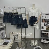 ❤️ CHÂN VÁY JEANS XANH TUA RUA 2 TẦNG