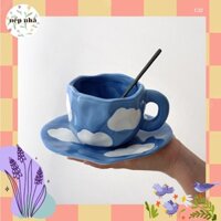 ☁️ Cốc uống cafe hoạ tiết mây trời dễ thương ⛅️
