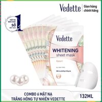 ☘️ Combo 6 Mặt Nạ Giấy Trắng Da 22ml Các Loại VEDETTE - Dưỡng ẩm và Mịn màng