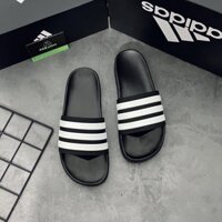 ☪️ DÉP ADIDAS NEO BÁNH MÌ ĐEN 3 SỌC TRẮNG - Siêu phẩm chống thấm, nhẹ êm bền đẹp