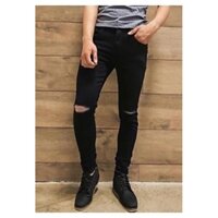 ❤️ ĐỈNH CAO XẢ Quần jean nam đen rách gối AT 50 Xịn . . . . .