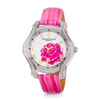 |"A Dozen Roses" Watches | 40MM Women's Analog Watch | Pink on Whiteface A01