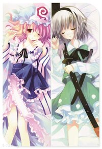 A-Fantasy Touhou Project - Saigyouji Yuyuko + Youmu Konpaku Japanese Hugging Body Pillow Case Cover 170x60cm Two Way Tricot