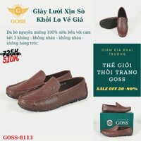 ️🛒 🍎FREESHIP🍎 Giày Lười Da Bò Thật Màu Nâu Sần GOSS - Giầy Da Nam Thời Trang Cao Cấp