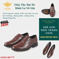 ️🛒 🍁FREESHIP🍁 Giày Tây Nam Buộc Dây Màu Nâu Bò 8077GOSS - Giầy Nam Công Sở Cao Cấp Da Bò Thật 100%