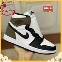 ✔️ Freeship✔️Giày thể thao Air Jordan 1, Giày JD1 Gót Nâu Đen Cổ Cao Nam Nữ full box bill