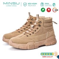 ❇️ Giày Boot Nam MINSU M3312, Giày Cao Cổ Nam Phong Cách Hàn Quốc Thích Hợp Mang Đi Chơi, Đi Phượt, Du Lịch Cực Chất