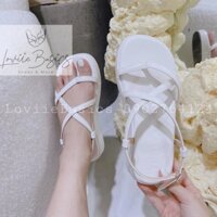 ↪️ GIÀY SANDAL NỮ LOVIIE BASICS - GIÀY ĐẾ XUỒNG ĐI HỌC XỎ NGÓN THỜI TRANG - GIÀY BÁNH MÌ DÂY MẢNH S220309 S220519