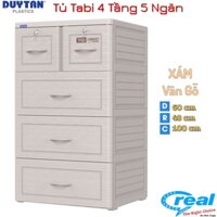 🚀☎️ HOẢ TỐC 2H Tp.HCM ☎️🚀 Tủ nhựa duy tân TABI 4 tầng 5 Ngăn - VÂN GỖ