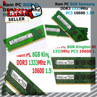 𝙂𝙄Á 𝙂Ố𝘾 Ram 8GB DDR3 ( Samsung / Kington ) Bus 1333Mhz PC3 10600 1.5V Dùng Cho Máy Tính Để Bàn PC Desktop - Bảo hàn