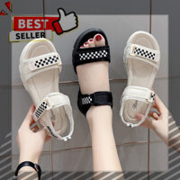 𝙂𝙄Á 𝙂Ố𝘾 Sandal nữ carô 2 quai độn đế 5p siêu đẹp mẫu mới 2 màu Đen / Trắng thời trang đi học đi chơi đi làm dễ phối