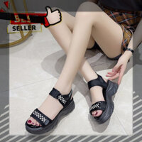 𝙂𝙄Á 𝙂Ố𝘾 Sandal nữ carô 2 quai độn đế 5p siêu đẹp mẫu mới 2 màu Đen / Trắng thời trang dễ phối đồ