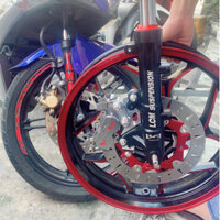 ✔️ Pát cnc ✔️ pas nhôm cnc nguyên khối gắn heo dầu 4pis đối xứng (MẪU ADELIN...) lên Phuộc LCM WINNER đi đĩa 245mm