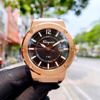 A - Salvatore Ferragamo F-80 Quartz Black Dial Rubber Black SFHY01722 44mm - Đồng Hồ Nam