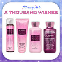 A THOUSAND WISHES - Bộ Sản Phẩm Xịt Thơm Shimmer Sữa Tắm Dưỡng Thể Kem Tắm Lotion  Bath & Body Works