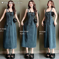 🍒🍒🍒☀️ VÁY YẾM JEAN DÀI  - HÀNG VNXK  UN
