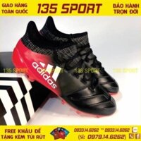 ⚽️ xả Giày Bóng Đá Đinh Cao Adidas X17.1 Leather Đỏ Đen FG gi .  ,