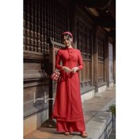 A0003 - Set Áo Dài Đan Tâm Chất Tơ Nhật Truyền Thống Dịu Dàng Cho Nàng Lam Lam