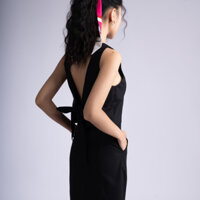 A009 - Back detailed crop top Black Áo kiểu hở lưng thắt nơ sau OAE Factor thanh lịch