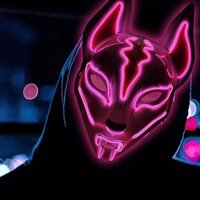 A0324 Pháo Đài Đêm Cùng Phong Cách PVC Ánh Sáng Lạnh LED Dạ Quang Full Mặt nạ Hóa Trang Đảng Đạo Cụ Halloween Mặt nạ Dạ Quang