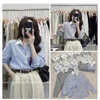 💎A091- ÁO SƠMI KẺ CỔ TẦU TAY VẠT ĐỆM VAI☘️