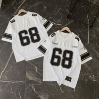 A114 - ÁO THUN BÓNG CHÀY CỔ TIM aPHỐI LƯỚI SỐ 68 UNISEX Menswear Women