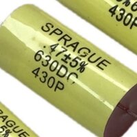 A13 Tụ điện màu vàng SPRAGUE 430P 0.47UF 474 630V dùng cho EL34, EL84 (01 con)
