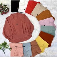A1310 áo  sơ mi nữ cổ trụ, đắp chéo